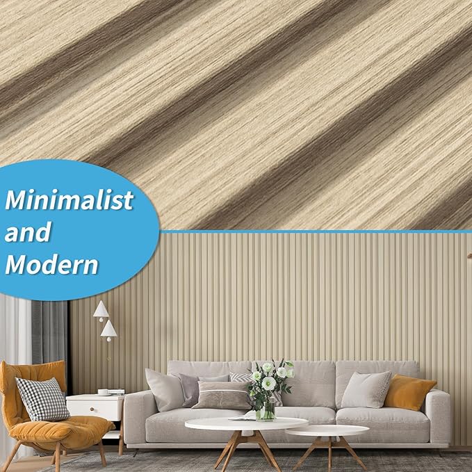 Art3d 8 Pack 96" x 6" WPC Slat Wall Panels, 3D Fluted Panel for Interior Wall Decor, TV Background, Bedroom, Living Room - Oak