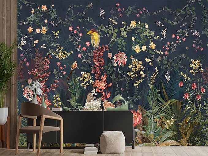 Cliouar-Idyllic Flower Girl Room Wallpaper Mural Bedroom Living Room Decor 103" x 69"(Not Self-Adhesive)