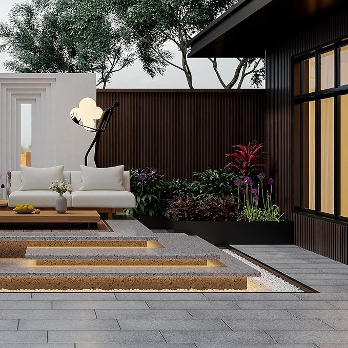 6-Pack Slat Wall Panel with 2 Trims Wood Grain Slat Wall 96" x 6.2" WPC Slats 3D Wall Panels Walnut Grille