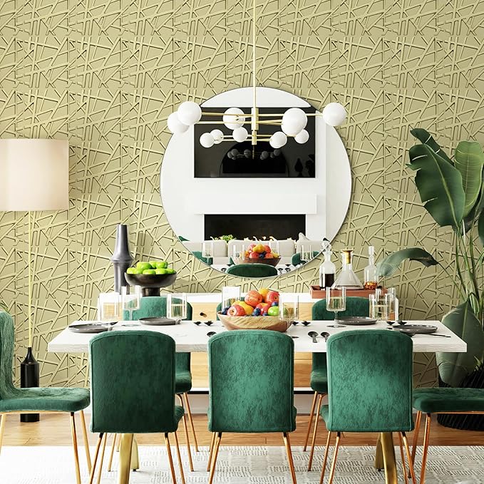 33 Pack 3D Wall Panels for Interior Wall Decor, 12''x12'' Champaign Gold Accent Textured Wall Panels, Wall Covering Panles for Living Room, Gaming Room, TV Background, Cover 32 Sq.Ft