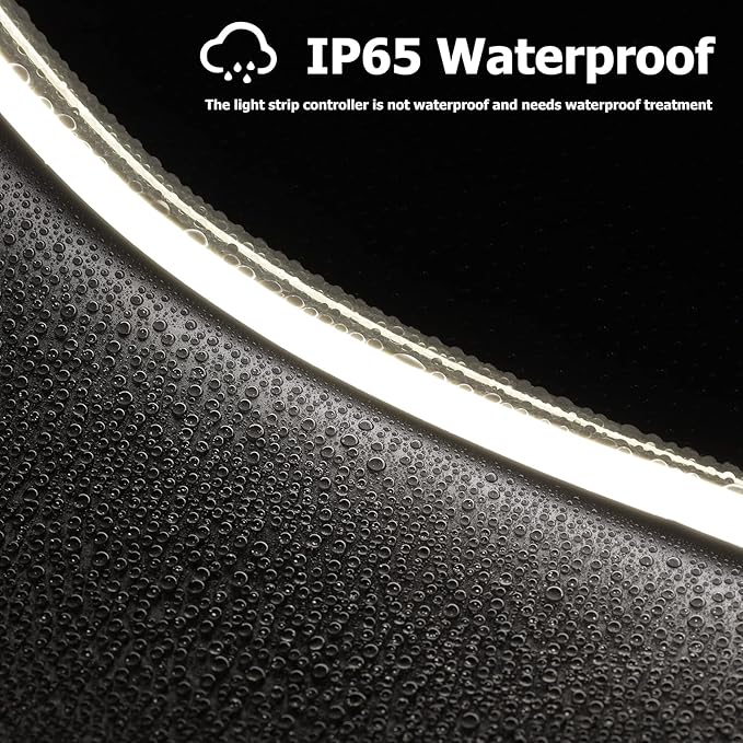 Neon Rope Lights, 16.4ft Rope Lights with Dimmable Remote and Adapter, Waterproof Flexible Smart Led Strip Lights for Bedroom, Super Bright, DIY Neon Sign, Indoors Outdoors Wall Decor, White