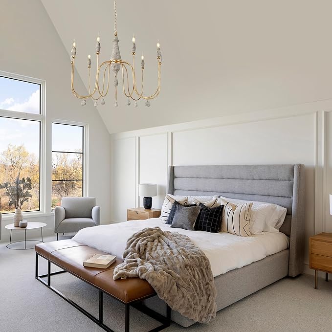 38.5" Large Farmhouse Chandeliers for Dining Room, 9-Light French Country Lighting Fixtures, Rustic Vintage Wood Chandelier for Bedroom Kitchen Island Living Room Foyer Stairway