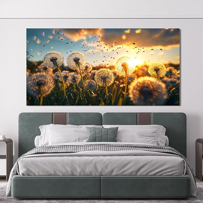 Oversized Canvas Wall Art Decor Floral Canvas Wall Art Pictures For Living Room Decor Paintings Artwork For Walls White Modern Wall Art Canvas Prints Artwork For Bedroom Office Wall Decor 29 × 58 Inch