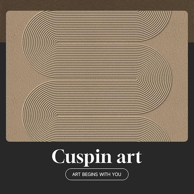 Large Framed Boho Neutral Abstract Wall Art for Living Room, 3 Piece Black White Brown Prints Paintings Artwork for Walls, Modern Minimalist Geometric Pictures for Hallway Office Wall Decor 24x36 In