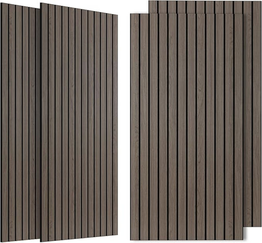 4 Pack Acoustic Panel, 47.2”x23.6” Acoustic Panels for Wall, Decorative Large Acoustic Panels with Wood Finish, for Office,Home Theater,Studio,Living Room, Walnut