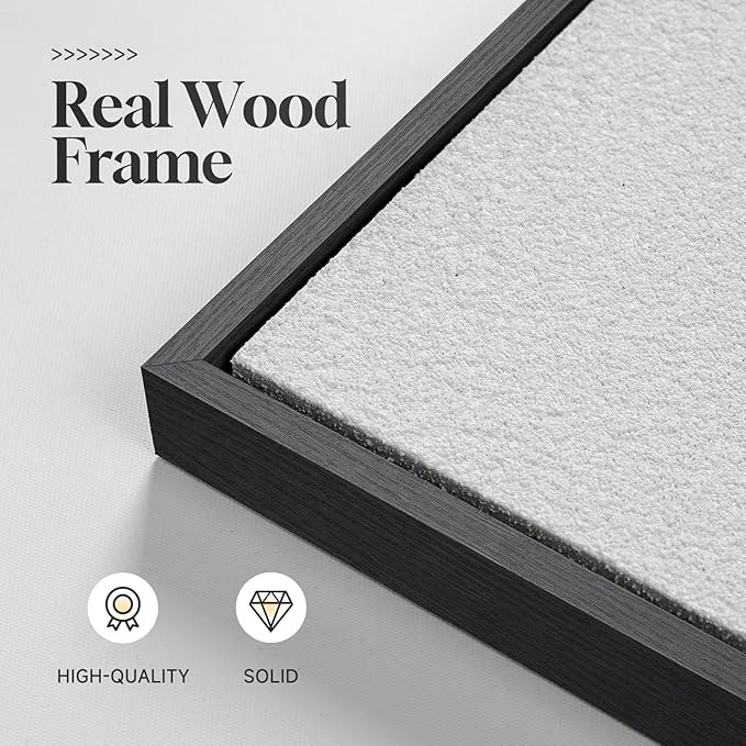 3D Textured Framed Black and White Abstract Wall Art for Living Room, 4 Piece Modern Artwork for Walls, Black White Minimalist Wall Paintings for Hallway Office Wall Decor