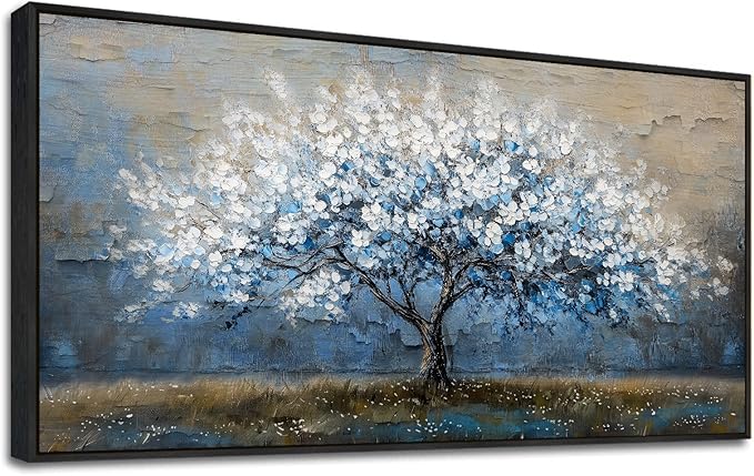 KELIYUAN Wall Art For Living Room Wall Decor For Bedroom Large Canvas Black Framed Wall Painting Abstract Tree Pictures Office Dining Room Decor Artwork Hotel Room Mural Home Decoration 30"X60"