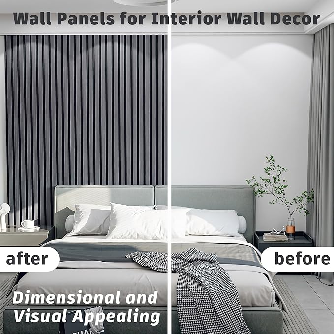 Acoustic Panels Sound Absorbing Wood Wall Panels for Interior Wall Decor 2 Pack 48x24 Inch, Wooden Panels TV Wall Decor Decorative Noise Cancelling Wainscoting Panels for Bedroom, Living Room