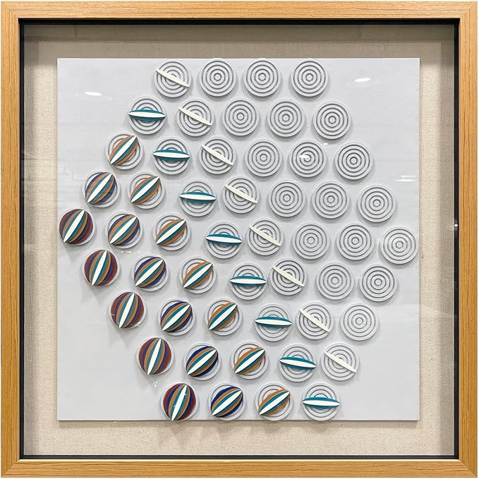 LIUZEYUE - Modern 3D relief artwork living room office room wall decoration 43.3"x43.3" blue+orange+white