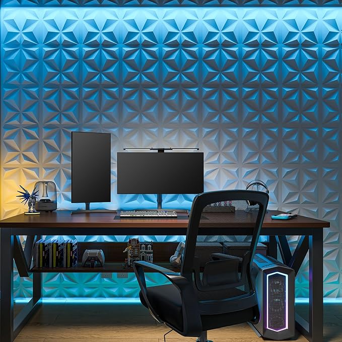 Art3d 20 Pack Decorative 3D Wall Panels, 19 Sq.Feet PVC Interior Wall Décor, 11.8"x11.8", White