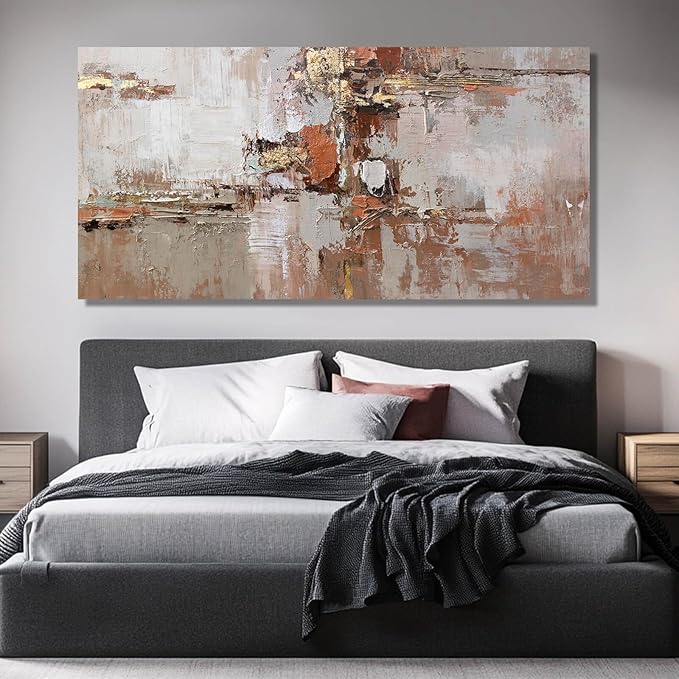 MLART99 Modern Colorful Artwork Abstract Wall Decor for Living Room 24"x48" Large Wall Art Minimalist Pictures Neutral Poster for Bedroom living room Kicten Decorative