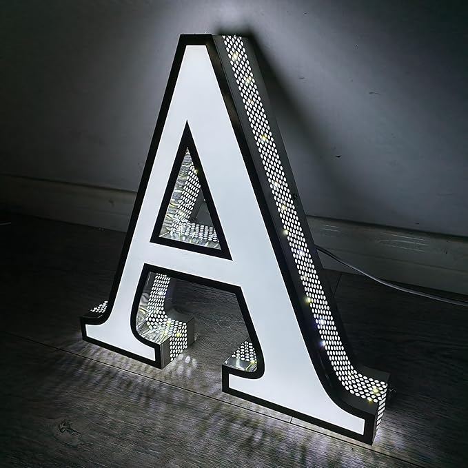 jimeiguang Custom Exterior LED Channel Letters 8 to 25 inches Tall Large Letter Bright Lighted Logo for Storefront Business Sign Building Signs (4 letters)