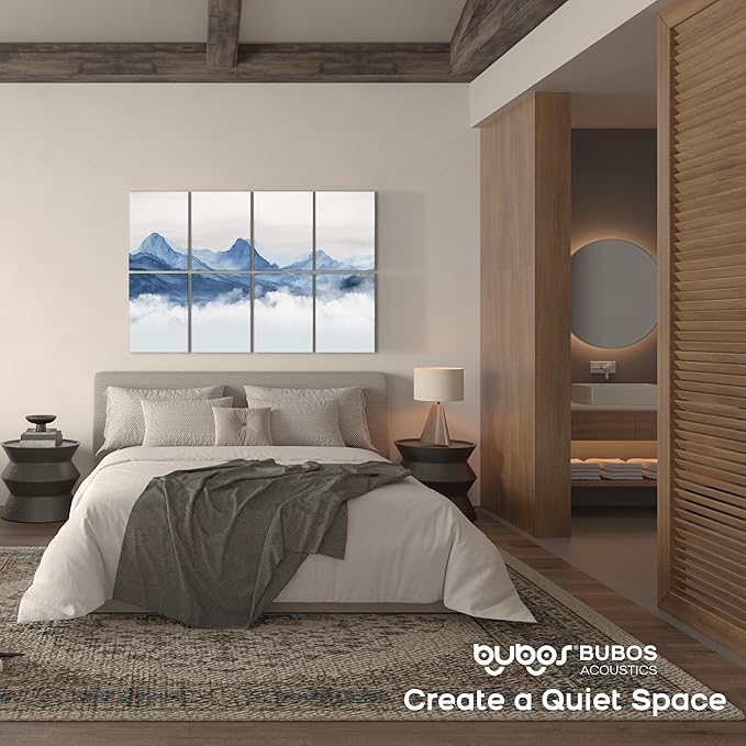 BUBOS 8 Pack Art Acoustic Panels Soundproof Wall Panel,47.2X31.4 Inches Sound Absorbing Panel,Self-adhesive Decorative Acoustical Wall Panels, Acoustic Treatment for Ceiling Home Office（Abstraction02）