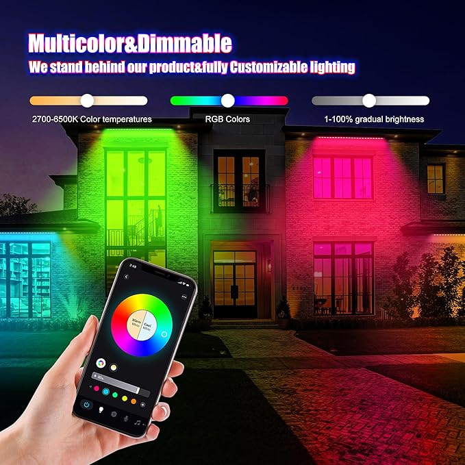 Smart Wall Washer Light Dimmable APP Control, 180W RGBCW Color Changing Linear LED Light Bar with RF Remote Control, Group Function, Timing, Perfect for Outdoor & Indoor Lighting Projects