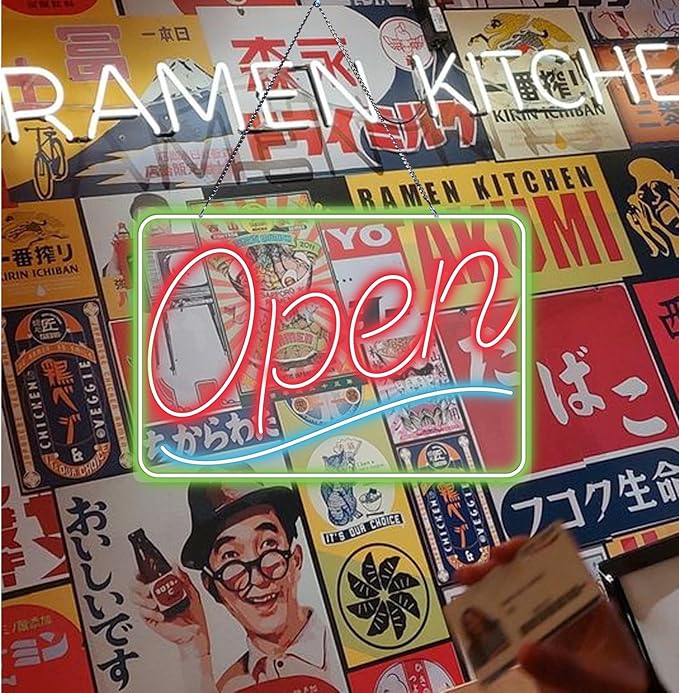 Open Neon Sign Definition Bar Signs, Led USB Powered Bright Open Neon Light for Wall Decor Bar Pub Man Cave Party Art Decor