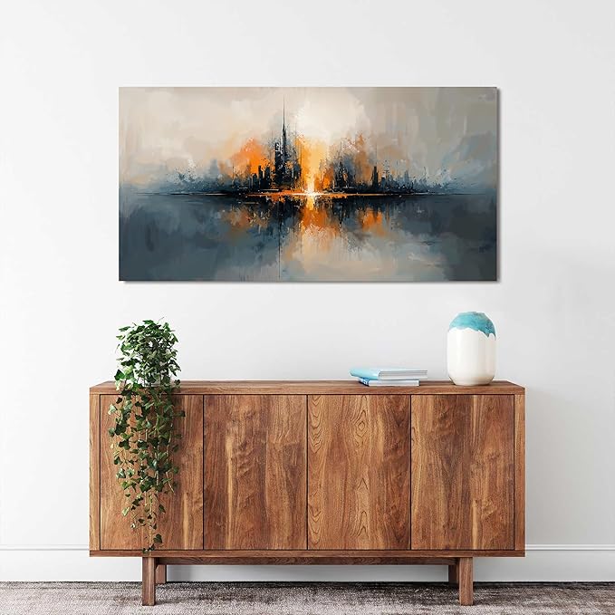 Abstract Wall Art Decor Modern Black Wall Art Prints Abstract Canvas Art Wall Decor Wall Art Pictures For Living Room Canvas City Wall Art Decorations Artwork For Walls Bedroom Ofifice Home Decor 20" X 40"