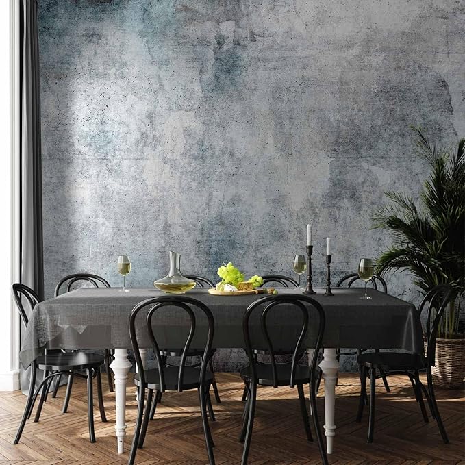 artgeist Wall Mural Concrete 96x69 in - Peel and Stick Self-Adhesive Wallpaper Removable Large Sticker Foil Wall Decor Print Picture Image Design Faux Stone Beige Blue a-A-10181-a-b