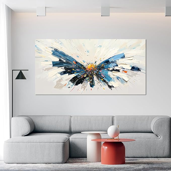 Canvas Wall Art Decor Abstract Wall Art for Living Room Abstract Canvas Art Wall Decor Butterfly Wall Art Pictures Modern Colorful Wall Art Prints Artwork for Walls Office Home Decor 20" X 40"