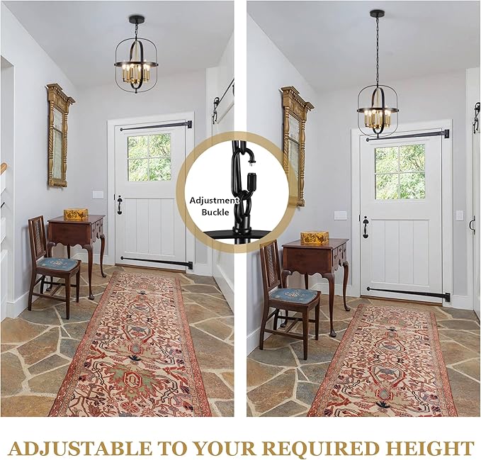 ANKYLHUA Black and Gold Chandelier for Dining Room Light Fixture,6-Light Small Chandelier for Entryway Foyer Lighting Fixtures Adjustable Modern Farmhouse Pendant Lights for Living Room Kitchen