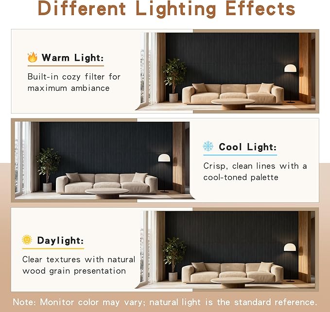 4 Pack Acoustic Panels, 47.2”x23.6” Decorative Large Acoustic Wall Panels, Sound Proof Panel with Simulated Wood Grain Finish,for Office,Home Theater,Studio,Living Room, Smoky