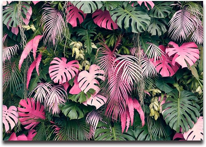 Cliouar-Wall Mural Wallpaper for Bedroom Living Room 3D Mural Monstera Tropical Plant Green Plant Banana Leaf Palm Leaf 103" x 69" (Not Self-Adhesive)