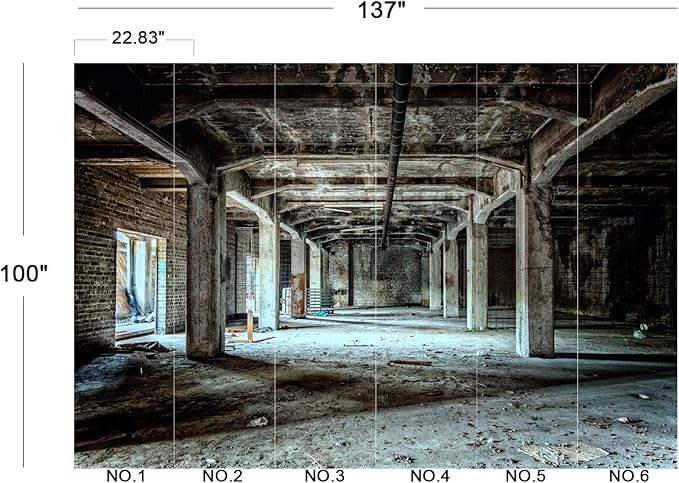 Abandoned Old Factory Buildings Wall Mural Wallpaper 137" x 100"