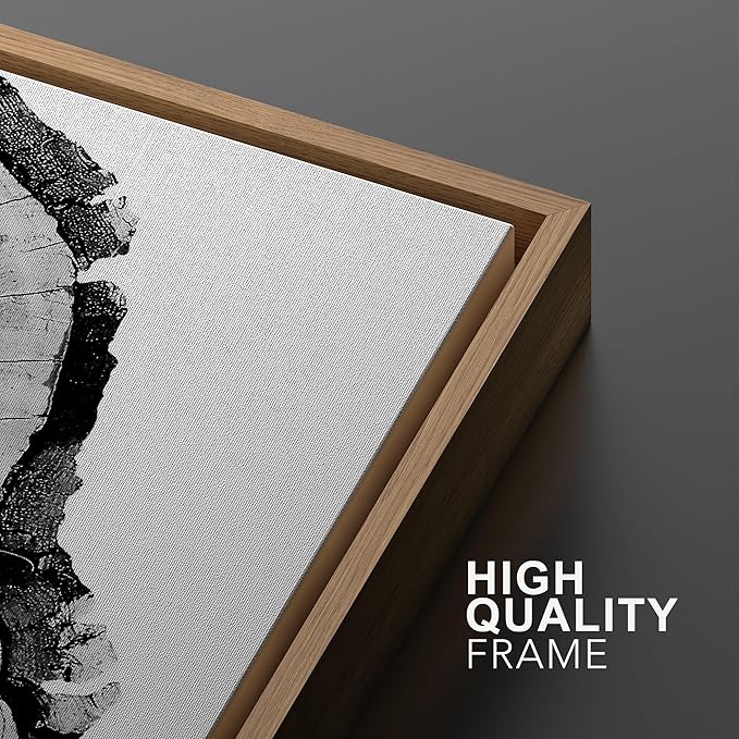 SIGNWIN Framed Wall Art Print Set Black & White Close Up Tree Ring Details Nature Wilderness Photography Modern Art Rustic Relax/Calm Multicolor for Living Room, Bedroom, Office - 16"x24"x2 Natural