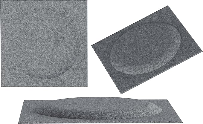 Acoustical 3D Wall Panels, 12 Pack 12''x12'' Circle Art Acoustic Panels for Interior Wall Decor, Decorative Acoustic Panels, Acoustic Wall Panels, Sound Absorbing Wall 3D Art (Dark Gray,)