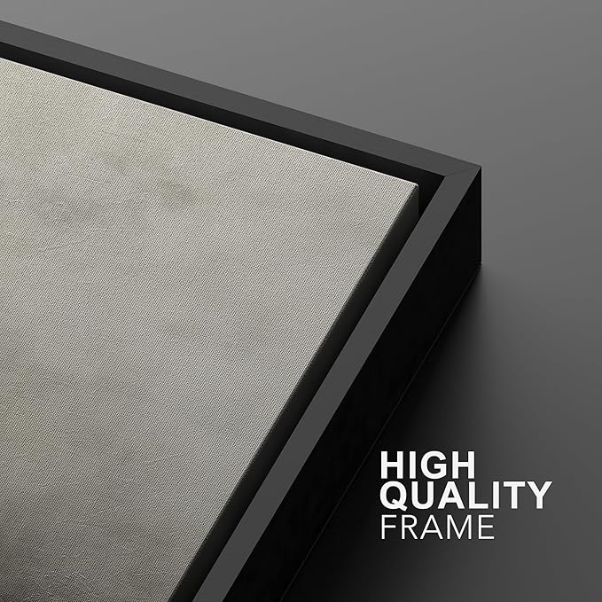 MUDECOR Framed Canvas Print Wall Art Set Abstract Landscape Nature Wilderness Illustration Modern Art Decorative Realism Rustic Vintage for Bedroom - 16"x24"x3 Black