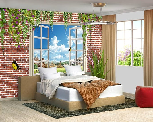 Brick Wallpaper Large Wall Mural for Living Room Bedroom (Papel tapiz para pared de habitatacion) 151" x 105" (It's not Peel and Stick)