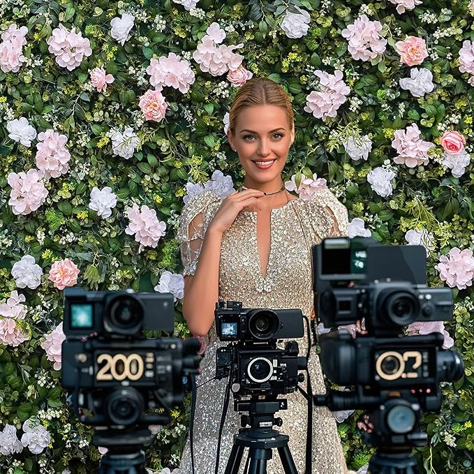 Artificial Luxury‌ Flower Wall Panels, Gorgeous 3D Silk Floral Backdrop for Wedding, Baby Show, Party and Home Decor, Quick Assembly/Storage, Eco ＆ Pet Friendly, 2 pcs, Each Panel 2 * 8 ft.