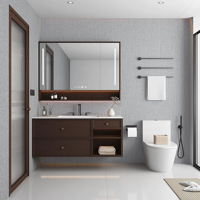 24"x393" Grey Grasscloth Peel and Stick Fabric Textured Contact Paper Removable Linen Wallpaper Vintage Matte Frosted Waterproof Sticky Wallpaper for Bedroom Bathroom Kitchen (Gray)