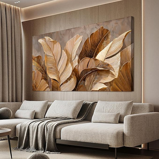 Canvas Wall Art Decor Wall Art Pictures for Living Room Large Botanical Wall Art paintings Artwork for Wall Decor Brown Modern Wall Art Decor Artwork for walls Bedroom Office Wall Decor 24" X 48"