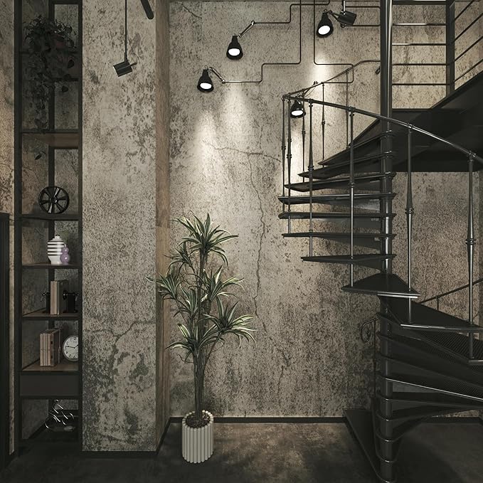 48x354inch Extra Wide Grey Concrete Peel Stick Wallpaper 3D Cement Look Contact Paper Matte Thicken Adhesive Waterproof Vinyl Wall Sticker for Apartment Office Retro Industrial Style Earthy Grey