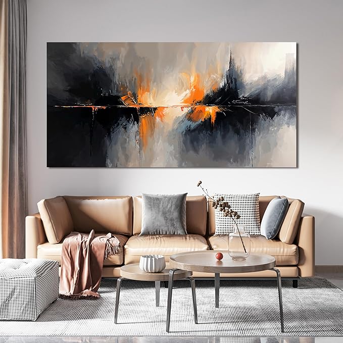 Abstract Canvas Wall Art Decor Black and White Wall Art Prints Art Work for Wall Decor Large Modern Wall Art Decorations Abstract Art Oversized Artwork for Walls Bedroom Office Decor 29" X 58"