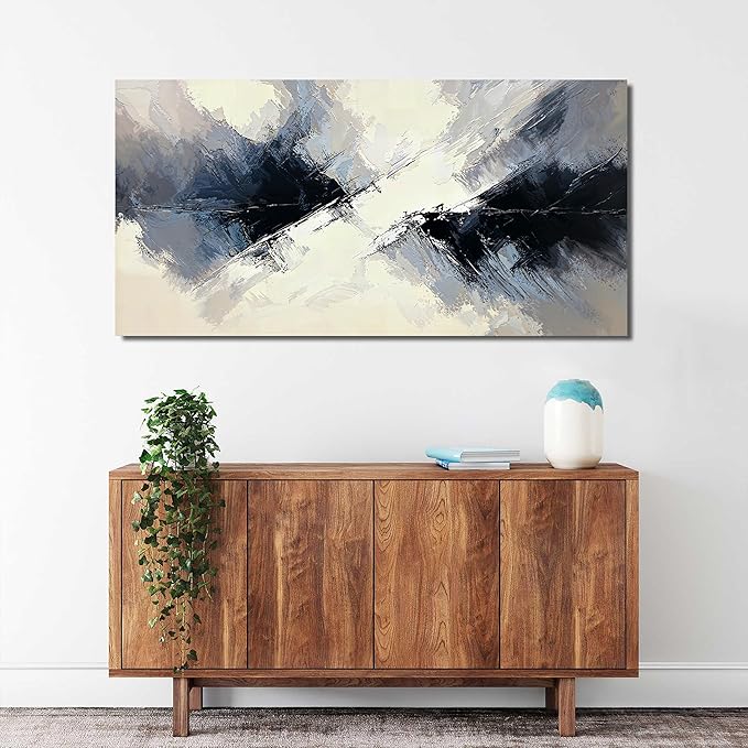 Canvas Wall Art Decor Abstract Canvas Art Wall Decor Black and White Abstract Wall Art Wall Art Pictures for Living Room Artwork for Walls Modern Minimalist Wall Art Prints Home Office Decor 20"X40"