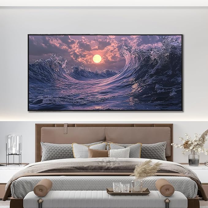 Canvas Wall Art Decor Large Framed Wall Art Prints Wall Art Pictures for Living Room Artwork for Walls Canvas Modern Art Wall Decor Coastal Landscap Wall Art Decorations Bedroom Office Decor 29" X 58"