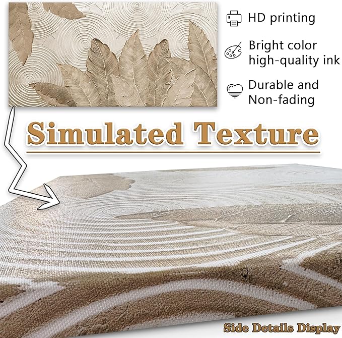 Minimalist & Modern Art for Bedroom Decor Framed Abstract Artwork for Walls Neutral & Contemporary Beige Wall art - Artwork for Living Room and Boho Style Large Abstract Wall Art 20×40IN