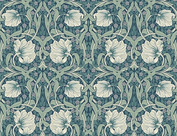NextWall Pimpernel Floral Peel and Stick Wallpaper (Teal & Sandstone)