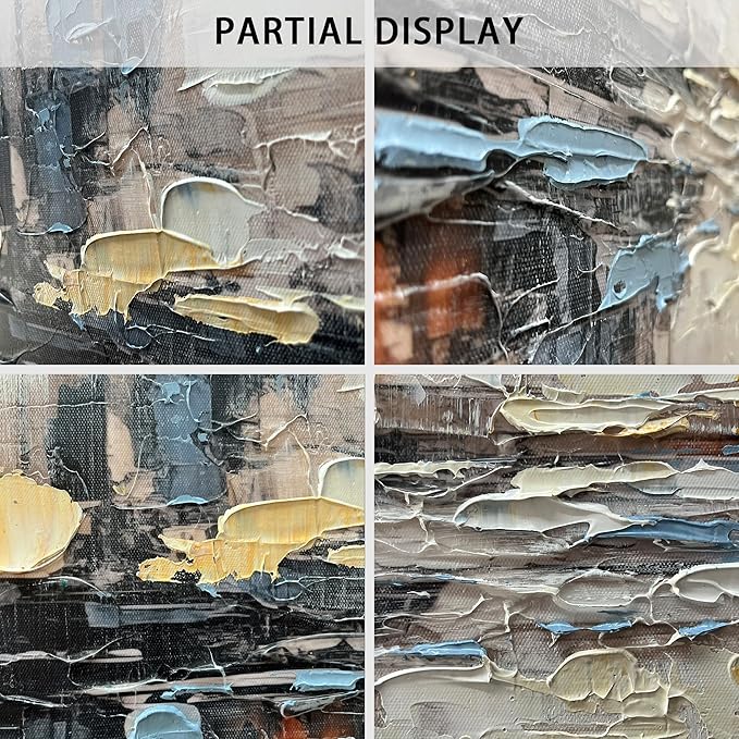 Abstract Canvas Wall Art for Bedrooom Blue and Gray Wall Decor for Living Room City Wall Art for Office 20 x 40 Inches