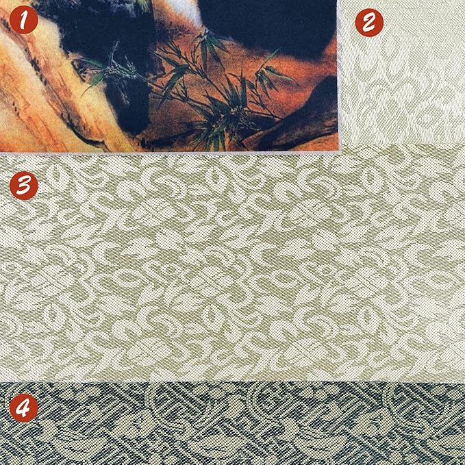 AtfArt Asian Wall Decor Beautiful Silk Scroll Painting Birds - Phoenix - Luan Xiang Feng Zhu Oriental Decor Chinese Art Wall Scroll Wall Hanging Painting Scroll (36.2 x 12 in)