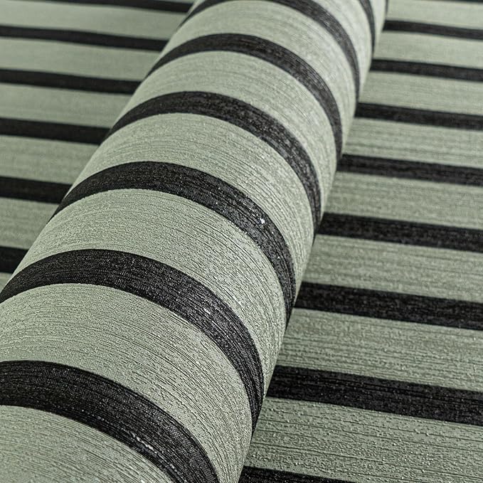 A.S. Création Non-Woven Wallpaper with Wall Panel Motif 0,53 x 10,05 m - Green Light Green Black - Wood Look Wallpaper Made in Germany - 786282