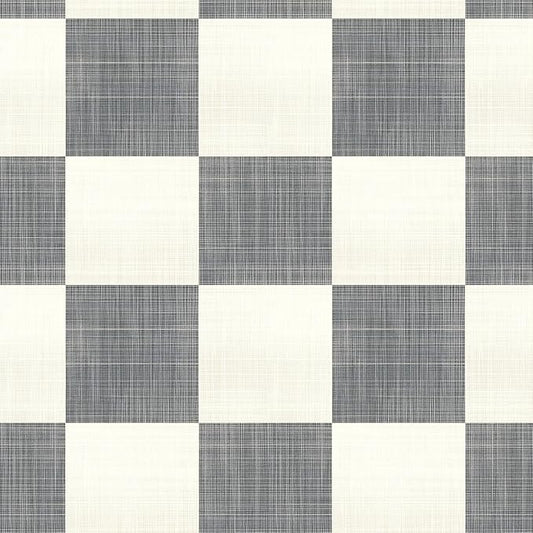 Buffalo Checkered Wallpaper – Modern Minimalist Black and White Plaid Peel and Stick Wallpaper, Self-Adhesive Vinyl for Home Decor, 17.7in x 118in
