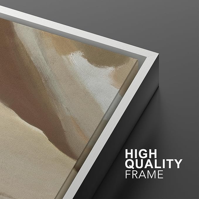 MUDECOR Framed Wall Art Print Set Minimalist Earthy Abstract Floral Illustrations Modern Art Boho Decorative Colorful Chic for Living Room, Bedroom, Office - 24"x36"x3 White