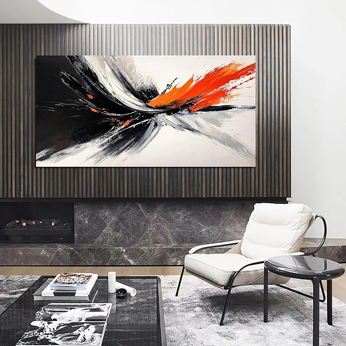 Canvas Abstract Wall Art Decor Black and White Wall Art Decorations Large Modern Wall Art Prints Abstract Canvas Art Wall Decor Wall Art Pictures for Living Room Artwork for Walls Home Room Decor 24"X48"