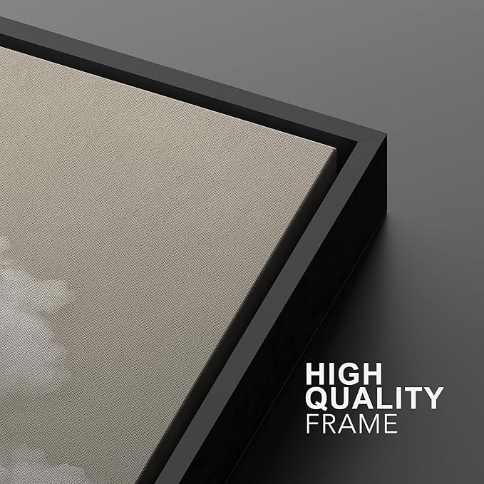 MUDECOR Framed Wall Art Print Set Serene Sky Filled with Fluffy Clouds Illustrations Modern Art Decorative Colorful Chic for Living Room, Bedroom, Office - 24"x36"x3 Black