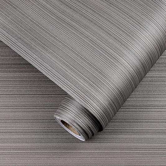 Brown Grasscloth Peel and Stick Wallpaper Linen Wallpaper 15.7" x 118" Vintage Texture Contact Paper Self-Adhesive Faux Grasscloth Wall Paper for Room Walls, Cabinets, Furniture, Shelf Linen