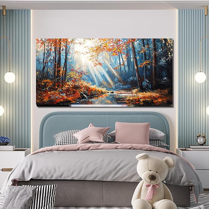 Large Canvas Wall Art Decor Nature Landscape Wall Art Decorations Modern Botanical Wall Art Prints Art Work For Wall Decor Forest Wall Art Pictures For Living Room Bedroom Office Decor 29"X 58"