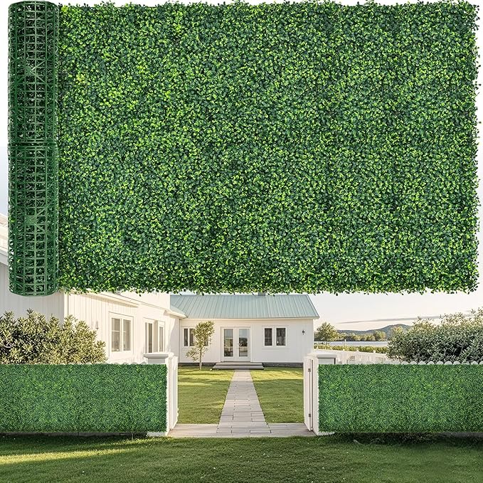 Artificial Grass Wall Panels 40"x120" (33.33 sqft) - UV Protected Privacy Fence Screen, Hedge Green Wall Decor Backdrop，Realistic Fake Grass Backdrop for Indoor Weddings & Outdoor Gardens