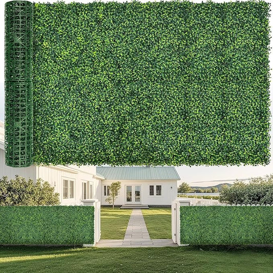 Artificial Grass Wall Panels 40"x120" (33.33 sqft) - UV Protected Privacy Fence Screen, Hedge Green Wall Decor Backdrop，Realistic Fake Grass Backdrop for Indoor Weddings & Outdoor Gardens